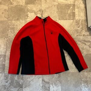Spyder Red and Black Fleece Jacket with Spider Logo